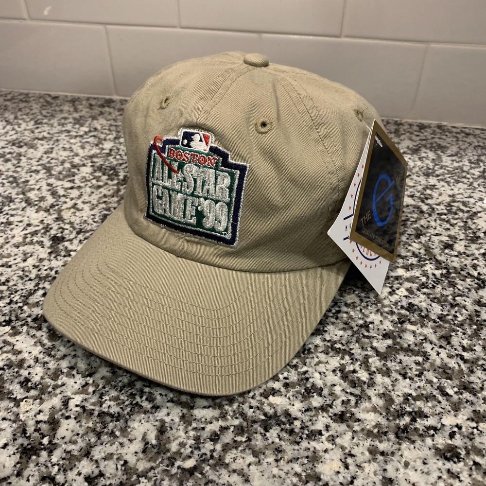 VTG Boston Red Sox‎ Hat Cap Strap Back One Size Beige MLB Baseball The G Cap ASG
